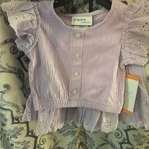 *SOLD* NWT! Rare Editions Purple Blouse with Flutter Sleeves & Skirt